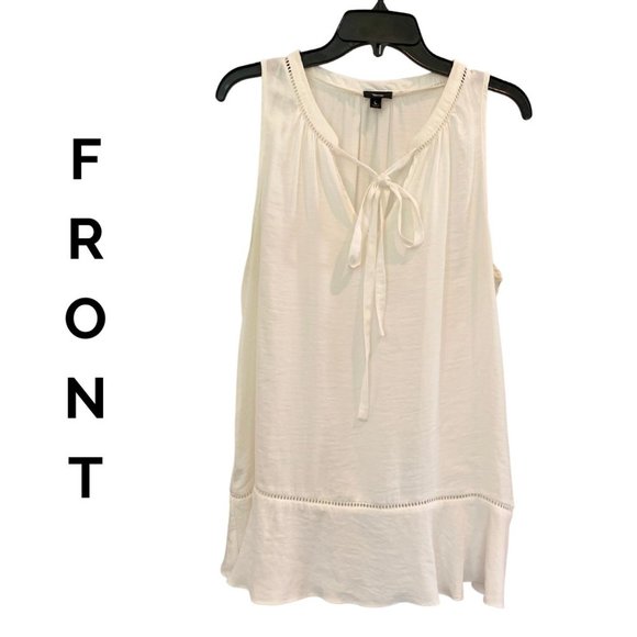 Mossimo Supply Co. Tops - Mossimo Ivory Baby Doll Sleeveless Tank with Front Tie